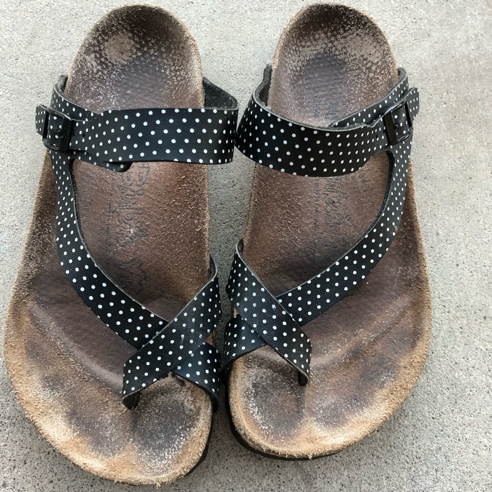 Papillio Black White polka dot Birks